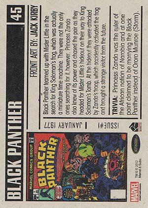 Rittenhouse Archives Marvel Bronze Age Base Card 45 Black Panther #1