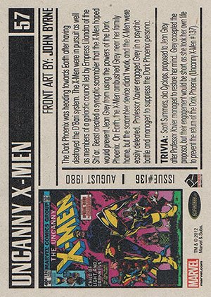 Rittenhouse Archives Marvel Bronze Age Base Card 57 Uncanny X-Men #136