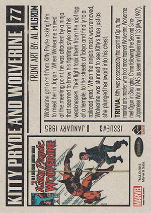 Rittenhouse Archives Marvel Bronze Age Base Card 77 Kitty Pryde and Wolverine #3