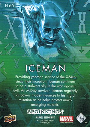 Upper Deck Marvel Beginnings Series II Holograms H-65 Iceman