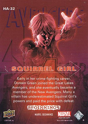Upper Deck Marvel Beginnings Series III Holograms HA-32 Squirrel Girl