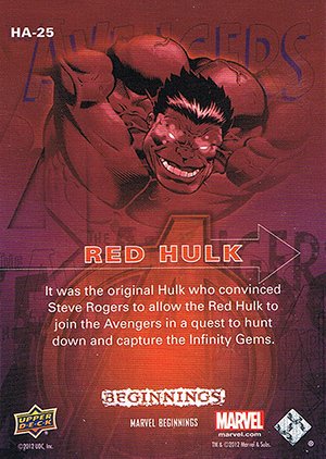 Upper Deck Marvel Beginnings Series III Holograms HA-25 Red Hulk