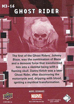 Upper Deck Marvel Beginnings Series III Marvel Prime Micromotion Card M3-16 Ghost Rider