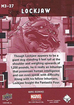 Upper Deck Marvel Beginnings Series III Marvel Prime Micromotion Card M3-27 Lockjaw