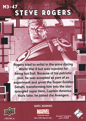 Upper Deck Marvel Beginnings Series III Marvel Prime Micromotion Card M3-47 Steve Rogers