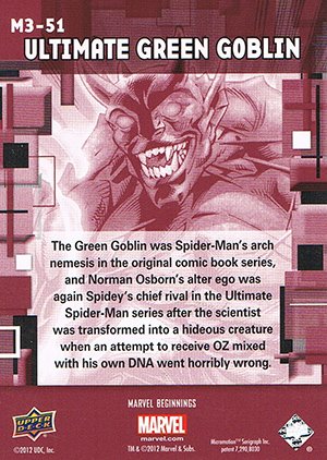 Upper Deck Marvel Beginnings Series III Marvel Prime Micromotion Card M3-51 Ultimate Green Goblin
