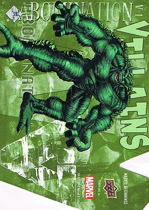 Upper Deck Marvel Beginnings Series III Die-Cut Villains Card V-1 Abomination