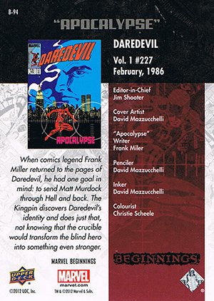 Upper Deck Marvel Beginnings Series III Break Through Card B-94 Daredevil #227