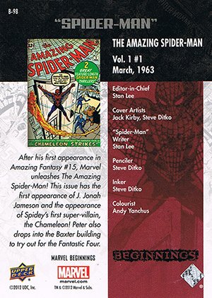 Upper Deck Marvel Beginnings Series III Break Through Card B-98 The Amazing Spider-Man (vol. 1) #1