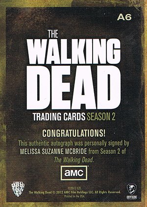 Cryptozoic The Walking Dead Season 2 Autograph Card A6 Melissa Suzanne McBride as Carol