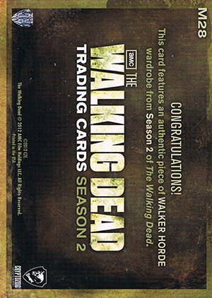 Cryptozoic The Walking Dead Season 2 Wardrobe Card M28 Walker Horde