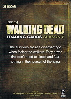 Cryptozoic The Walking Dead Season 2 Walker Shadowbox Card SB06 Relentless