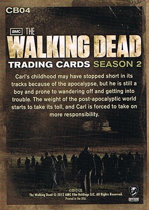 Cryptozoic The Walking Dead Season 2 Character Bio Card CB04 Carl Grimes