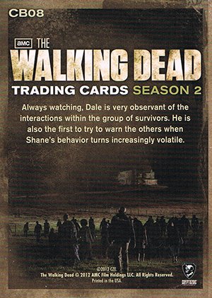 Cryptozoic The Walking Dead Season 2 Character Bio Card CB08 Dale Horvath