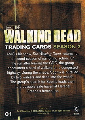 Cryptozoic The Walking Dead Season 2 Base Card 01 The Walking Dead