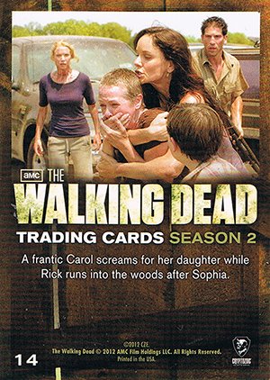 Cryptozoic The Walking Dead Season 2 Base Card 14 Frightened and Alone
