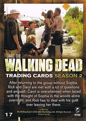 Cryptozoic The Walking Dead Season 2 Base Card 17 Guilt