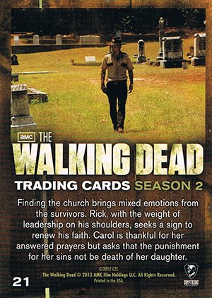 Cryptozoic The Walking Dead Season 2 Base Card 21 Faith
