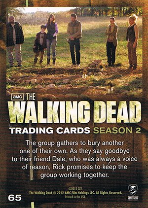 Cryptozoic The Walking Dead Season 2 Base Card 65 Honoring Dale