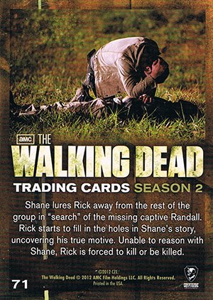 Cryptozoic The Walking Dead Season 2 Base Card 71 Showdown