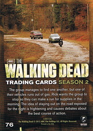 Cryptozoic The Walking Dead Season 2 Base Card 76 Out of Gas