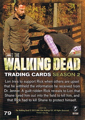 Cryptozoic The Walking Dead Season 2 Base Card 79 Confessions