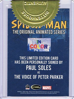 Rittenhouse Archives Spider-Man: The Original Animated Series Autographs  The Voice of Peter Parker