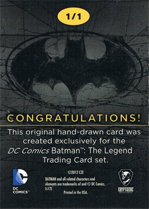 Cryptozoic Batman: The Legend Sketch Card  Lawrence Snelly