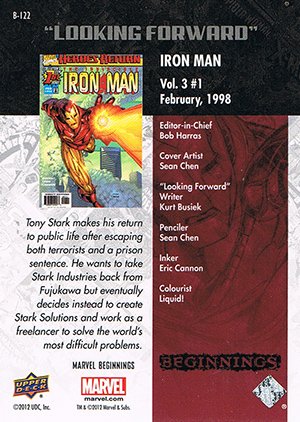 Upper Deck Marvel Beginnings Series III Break Through Card B-122 Iron Man (vol. 3) #1