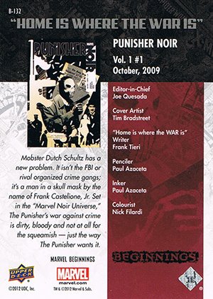 Upper Deck Marvel Beginnings Series III Break Through Card B-132 Punisher Noir #1