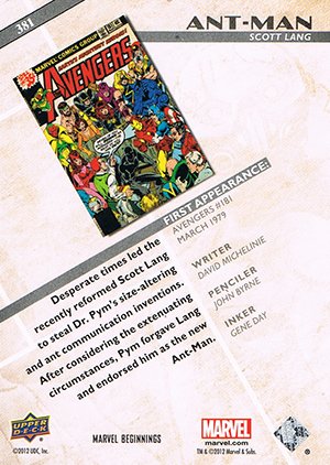 Upper Deck Marvel Beginnings Series III Base Card 381 Ant-Man
