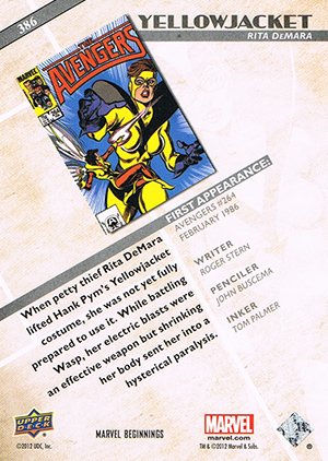 Upper Deck Marvel Beginnings Series III Base Card 386 Yellowjacket
