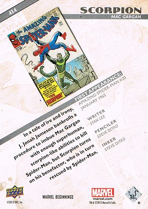 Upper Deck Marvel Beginnings Series III Base Card 414 Scorpion