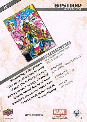 Upper Deck Marvel Beginnings Series III Base Card 415 Bishop