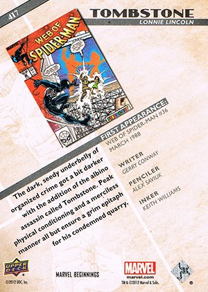 Upper Deck Marvel Beginnings Series III Base Card 417 Tombstone