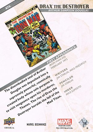Upper Deck Marvel Beginnings Series III Base Card 456 Drax the Destroyer