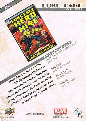 Upper Deck Marvel Beginnings Series III Base Card 466 Luke Cage