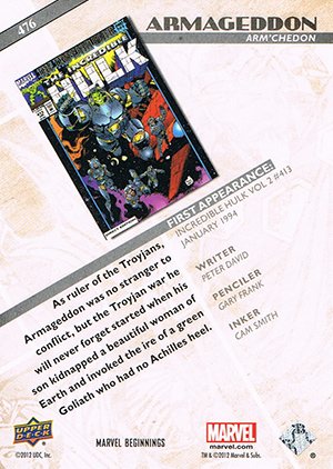 Upper Deck Marvel Beginnings Series III Base Card 476 Armageddon