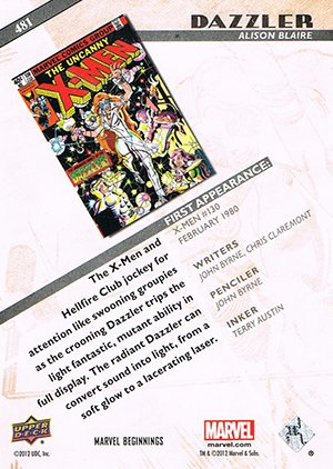 Upper Deck Marvel Beginnings Series III Base Card 481 Dazzler