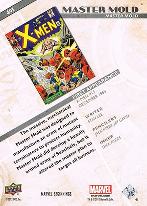 Upper Deck Marvel Beginnings Series III Base Card 491 Master Mold