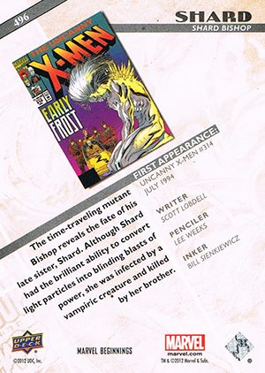Upper Deck Marvel Beginnings Series III Base Card 496 Shard