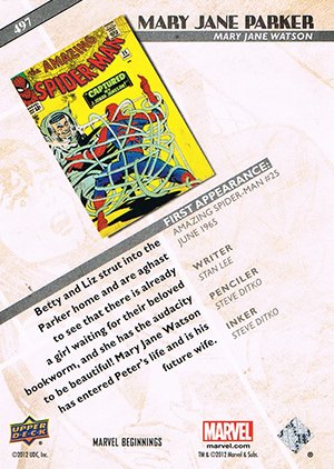 Upper Deck Marvel Beginnings Series III Base Card 497 Mary Jane Parker