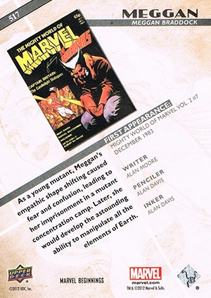 Upper Deck Marvel Beginnings Series III Base Card 517 Meggan