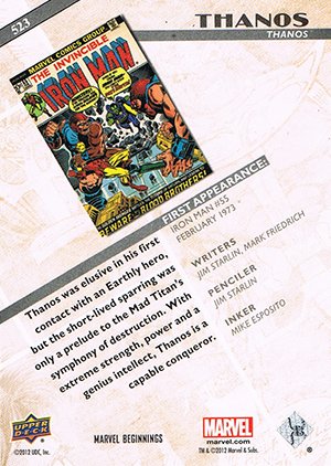 Upper Deck Marvel Beginnings Series III Base Card 523 Thanos