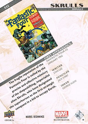 Upper Deck Marvel Beginnings Series III Base Card 532 Skrulls