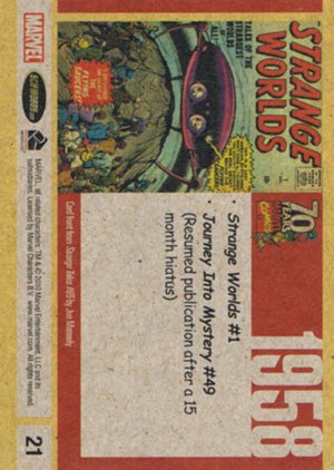 Rittenhouse Archives Marvel 70th Anniversary Base Card 21 1958