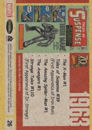 Rittenhouse Archives Marvel 70th Anniversary Base Card 26 1963