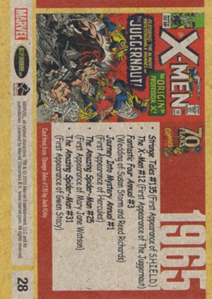 Rittenhouse Archives Marvel 70th Anniversary Base Card 28 1965