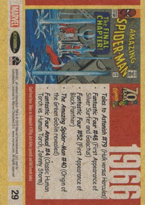 Rittenhouse Archives Marvel 70th Anniversary Base Card 29 1966