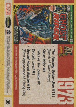 Rittenhouse Archives Marvel 70th Anniversary Base Card 36 1973
